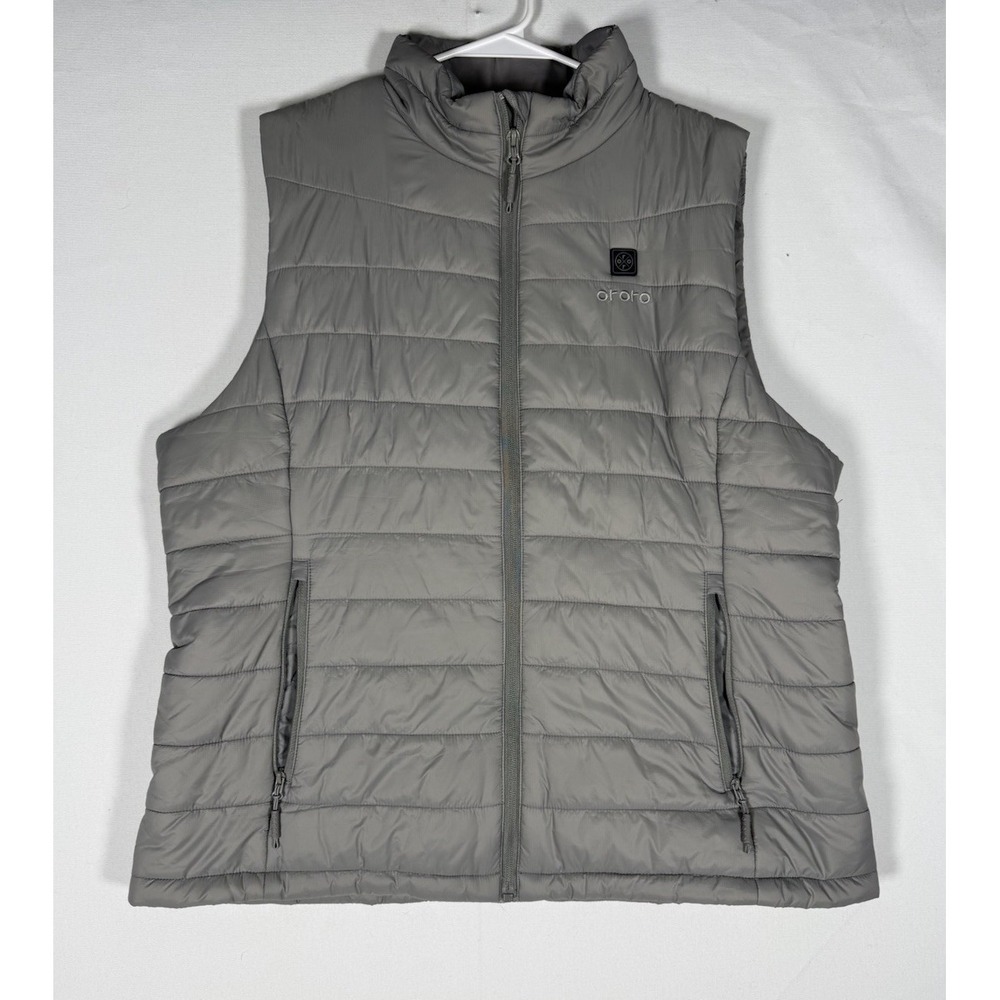 Ororo Heated Vest Women's XL Gray Full Zip Insulated Puffer *NO Battery*